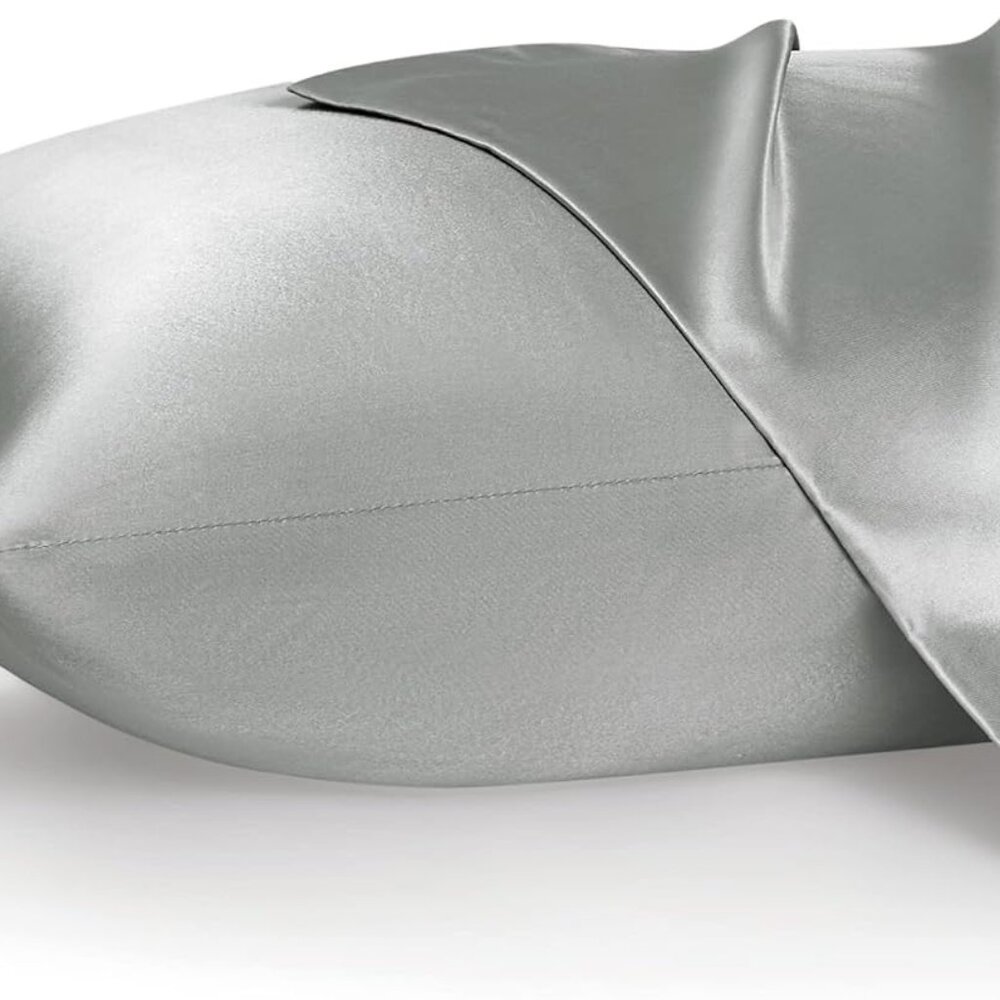 Satin Pillowcase for Hair and Skin Queen - Silver Grey Silky Pillowcase 20x30 In